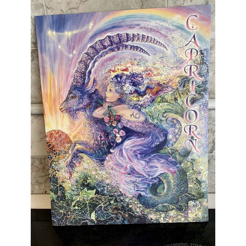 Capricorn Zodiac Card Josephine Wall Framable Large Collector Art 8.5 11 VTG y2k